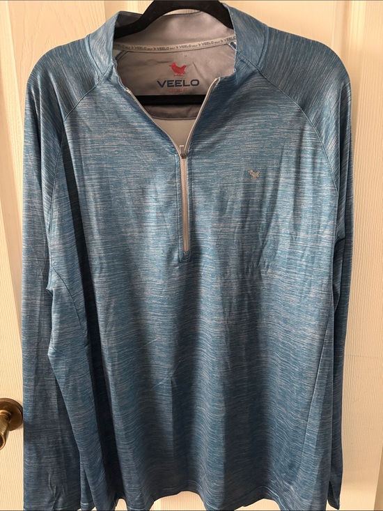 veelo Other - Veelo Golf Men's Blue Heathered Quarter-Zip Performance Top